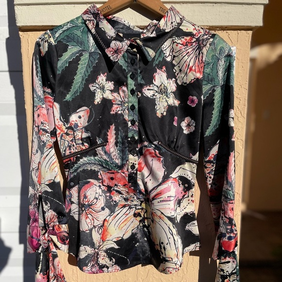 Just Cavalli Floral Button Up Shirt - Picture 4 of 14